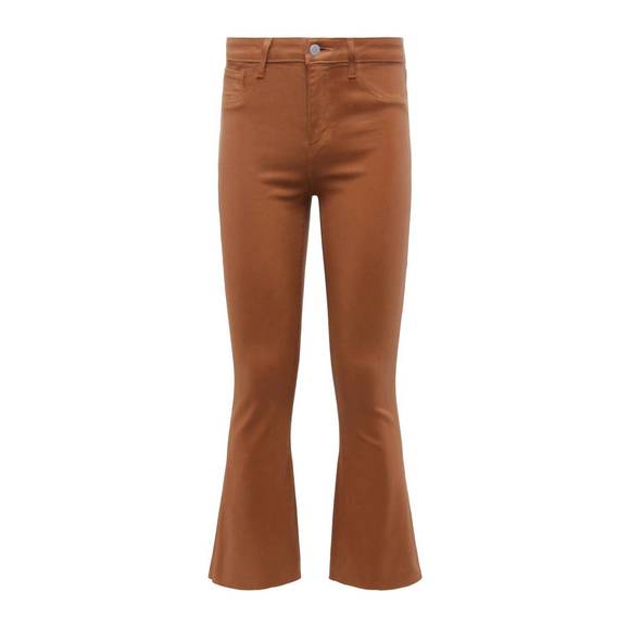 NEW L'AGENCE kendra coated cropped flare jean in java coated - Picture 5 of 5